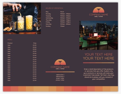 Design Preview for Design Gallery: Bars & Nightclubs Menu Cards, Tri-Fold Menu