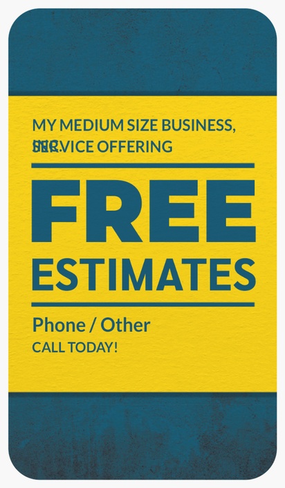 A service offering pricing estimate blue yellow design