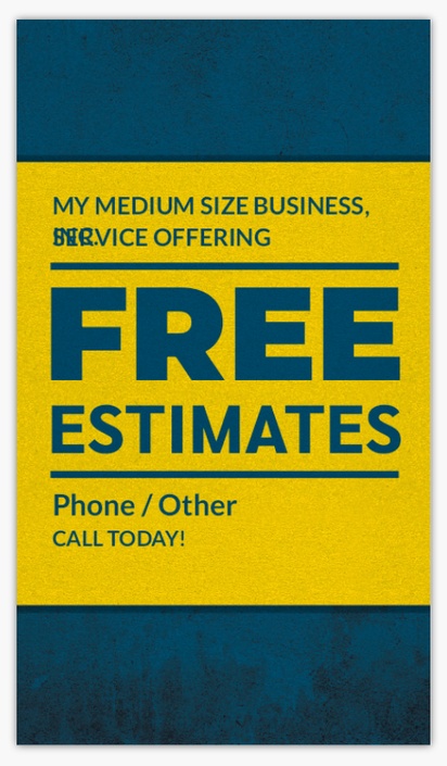 A service offering pricing estimate blue yellow design