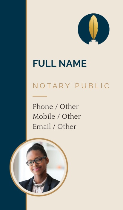A notary notary public cream black design