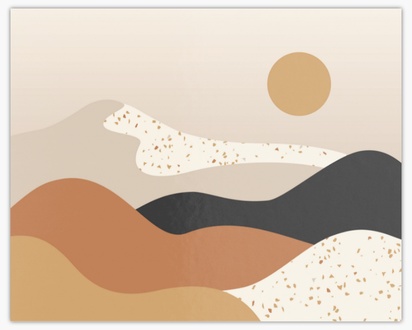 Un arte mural montañas coloridas diseño crema marrón