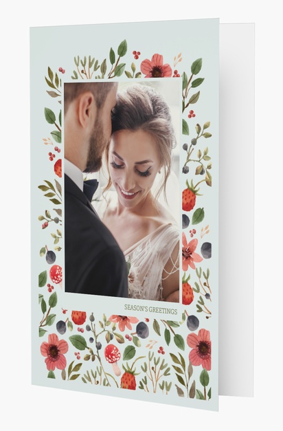 Design Preview for Design Gallery: Floral Personalized Christmas Cards, Rectangular 18.2 x 11.7 cm