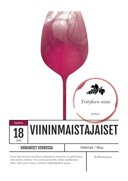 Mallin esikatselu Mallivalikoima: Olut, viini ja väkevät alkoholijuomat Julisteet netistä, A3 (297 x 420 mm) 