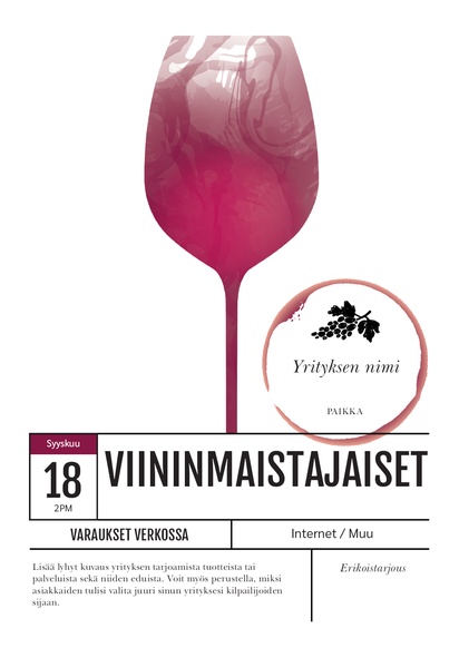 Mallin esikatselu Mallivalikoima: Olut, viini ja väkevät alkoholijuomat Julisteet netistä, A2 (420 x 594 mm) 