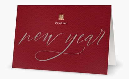 Designvorschau für Designgalerie: Weihnachtskarten Chinesisches Neujahr, 18.2 x 11.7 cm  Klappformat