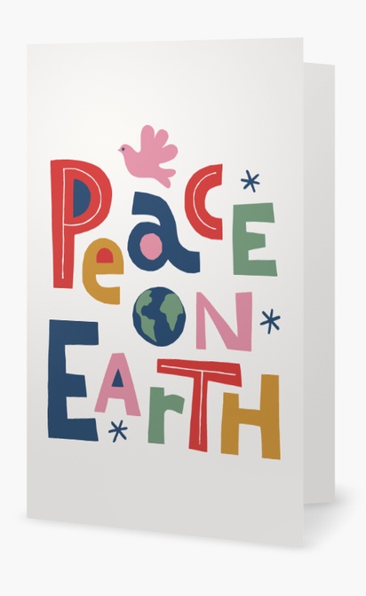 Voorvertoning ontwerp voor Ontwerpgalerij: Duiven en vrede Kerstkaart, 18.2 x 11.7 cm  Gevouwen