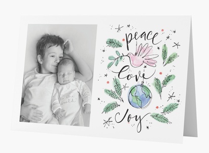 Design Preview for Design Gallery: Peace Christmas Cards, Rectangular 18.2 x 11.7 cm