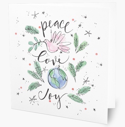 Design Preview for Design Gallery: Peace Christmas Cards, Square 14 x 14 cm