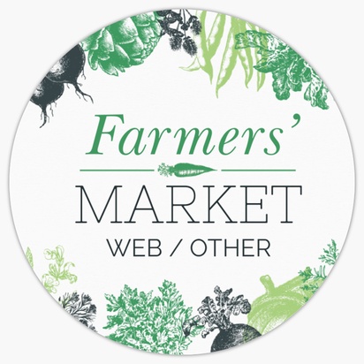 Design Preview for Design Gallery: Farmers Market Sticker Sheets, 7.6 x 7.6 cm Circle