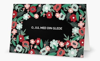 Forhåndsvisning av design for Designgalleri: Blomster Julekort, 18.2 x 11.7 cm  Dobbelt