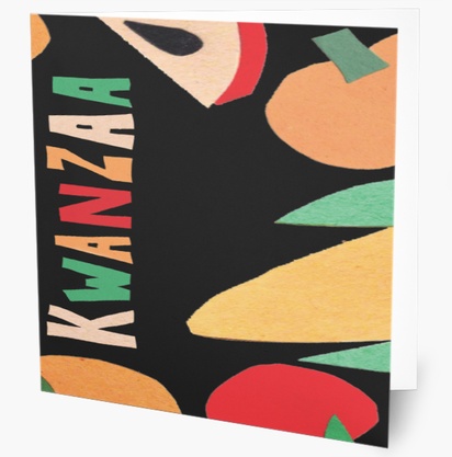 Vista previa del diseño de Galería de diseños de tarjetas de navidad para kwanzaa, 14 x 14 cm  Plegada