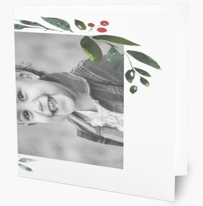 Designvorschau für Weihnachtskarten mit Foto und eigenem Text, 14 cm x 14 cm  Klappformat