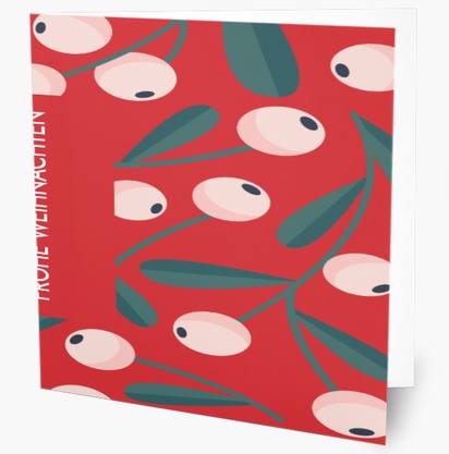 Designvorschau für Designgalerie: Weihnachtskarten Geblümt, 14 cm x 14 cm  Klappformat