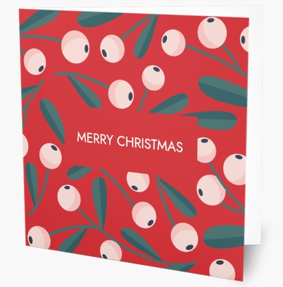 Design Preview for Design Gallery: Floral Personalized Christmas Cards, Square 14 x 14 cm