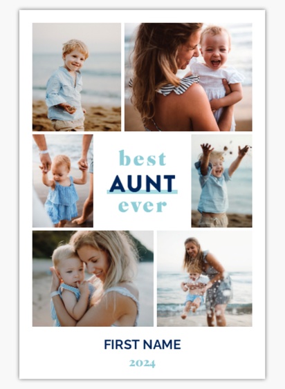 A 1 picture best aunt ever white blue design for Collage with 6 uploads
