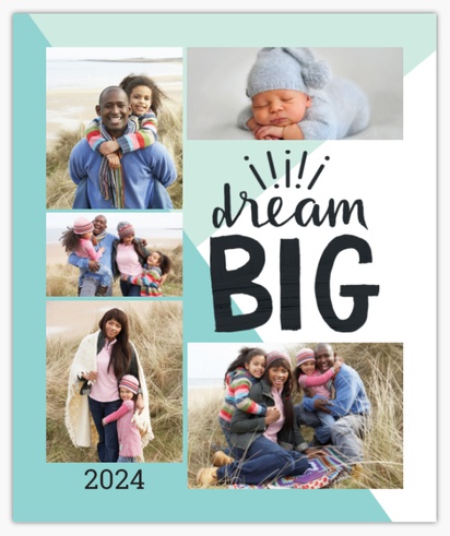 A personalized gift dream big blue gray design for Collage with 5 uploads