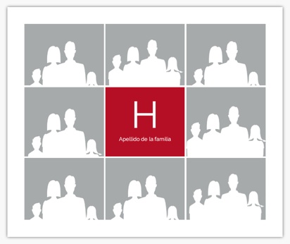 Un familia monograma familiar con fotos diseño blanco rojo para Collage con 8 imágenes