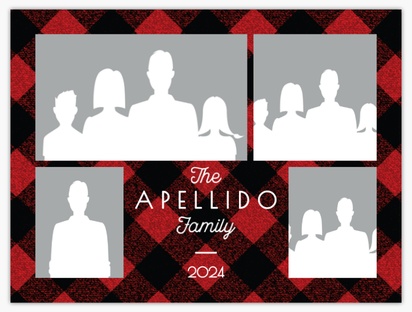 Un decoración familiar Red Buffalo Check diseño negro para Collage con 4 imágenes
