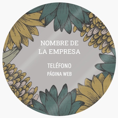 Vista previa del diseño de Galería de diseños de pegatinas en rollo para flores y follajes, Circular 7,5 x 7,5 cm