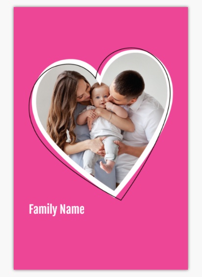 A heart shaped photo fun pink white design with 1 uploads