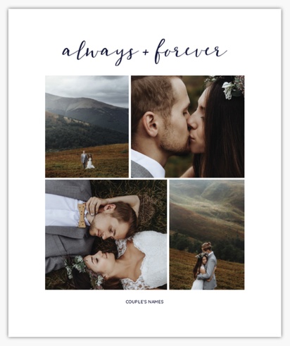 A valentines day photo white gray design for Wedding with 4 uploads
