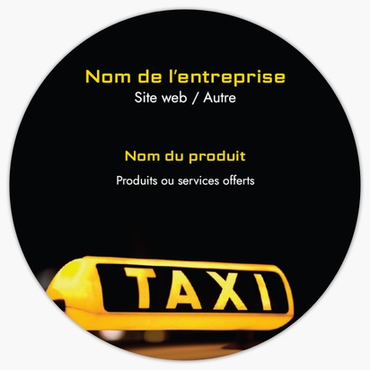 Aperçu du graphisme pour Galerie de modèles : feuilles d’étiquettes de produits pour taxi, Ronde 7,6 x 7,6 cm