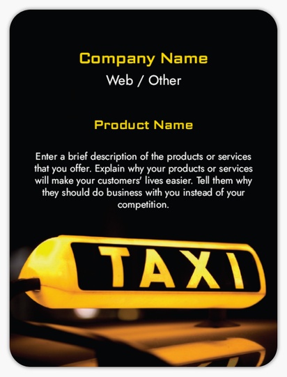 Design Preview for Design Gallery: Taxi Service Product Labels on Sheets, Rounded Rectangle 10 x 7.5 cm