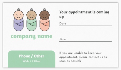 A au pair babysitter white gray design for Appointment Cards