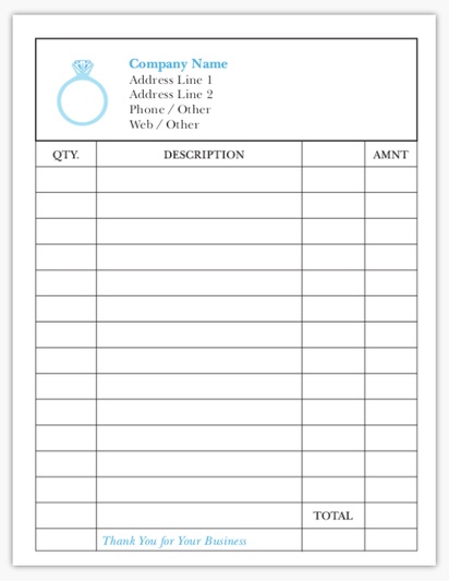 A receipt invoice gray blue design
