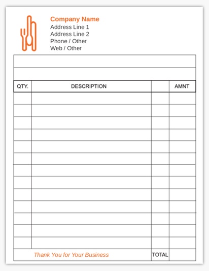 A invoice receipt gray orange design