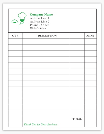 Design Preview for Design Gallery: Food Catering Notepads