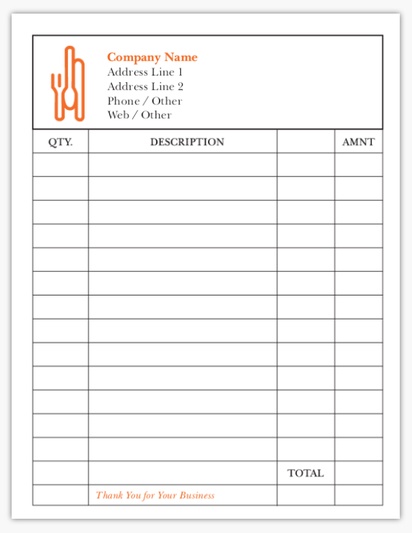 A invoice receipt gray orange design