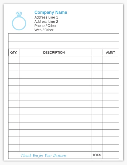 A invoice receipt gray blue design