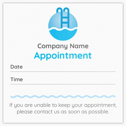 A foil backyard white blue design for Appointment Cards
