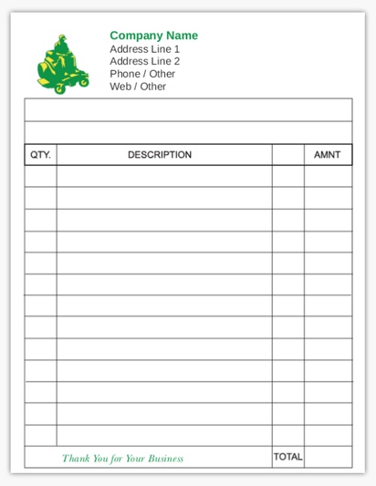 A invoice landscaping gray green design