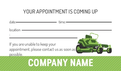 A appointment cards landscaper black green design