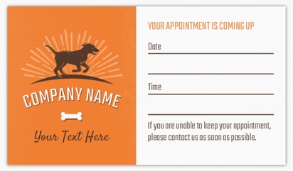 A kennel appointment card white orange design for Appointment Cards