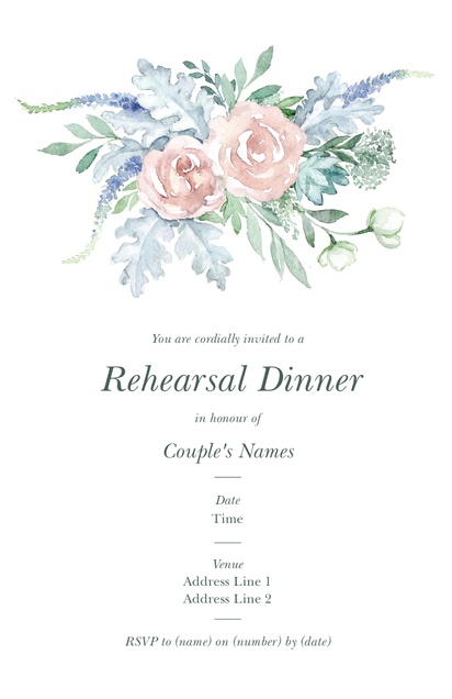 Design Preview for Templates for Rehearsal Dinner Invitations and Announcements , Flat 11.7 x 18.2 cm