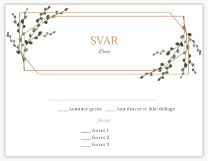 Forhåndsvisning af design for Designgalleri: Grønne planter Svarkort, 13.9 x 10.7 cm