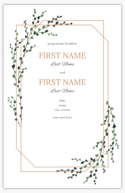 Design Preview for  Wedding Programs Templates, 6" x 9"