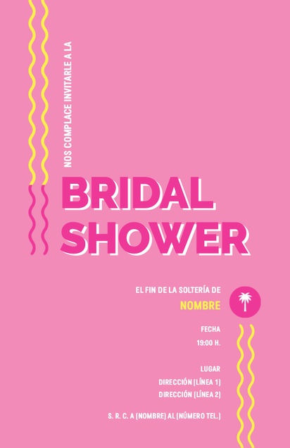 Un colores brillantes turquesa diseño rosa para Bridal Shower
