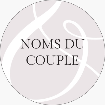 Aperçu du graphisme pour Galerie de modèles : feuilles de stickers pour mariage, 3,8 x 3,8 cm Rond
