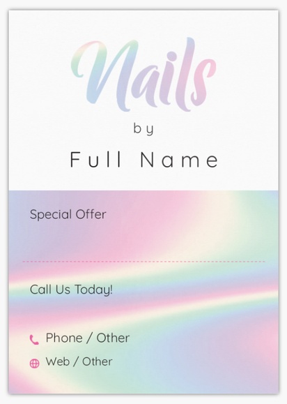Design Preview for Design Gallery: Nail Salons Flyers & Leaflets,  No Fold/Flyer A7 (74 x 105 mm)
