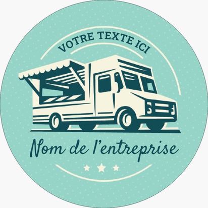 Aperçu du graphisme pour Galerie de modèles : feuilles de stickers pour food truck et marchand de glaces, 7,6 x 7,6 cm Rond