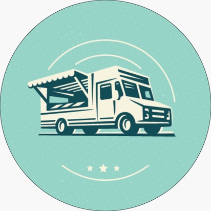 Aperçu du graphisme pour Galerie de modèles : feuilles de stickers pour food truck et marchand de glaces, 3,8 x 3,8 cm Rond