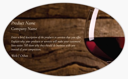 Design Preview for Custom Wine Lables: Personlised Wine Bottle Labels , 12.7 x  7.6 cm Oval