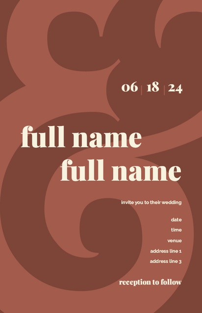 Design Preview for Templates for Bold Wedding Invitations , Flat 11.7 x 18.2 cm