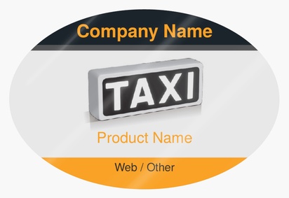 Design Preview for Design Gallery: Taxi Service Product Labels on Sheets, Oval 7.6 x 5.1 cm