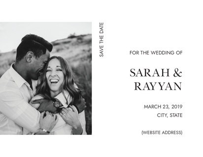 A minimal wedding save the date cream purple design for Traditional & Classic with 1 uploads
