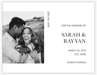 A minimal wedding save the date white purple design for Traditional & Classic with 1 uploads